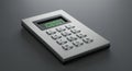 A modern keypad with a brushed metal finish features a numeric layout and function Royalty Free Stock Photo