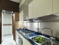Modern kitchen with blue top Royalty Free Stock Photo