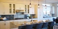 Modern Kitchen with a Breakfast Bar Royalty Free Stock Photo