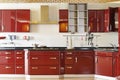 Modern kitchen cabinet door a deep red 03 Royalty Free Stock Photo