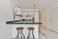 Modern kitchen combined with a hallway