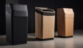 Modern kitchen container collection wood, metal, steel generated by AI