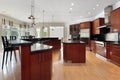 Modern kitchen with dark gray granite counters Royalty Free Stock Photo