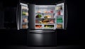 Modern kitchen design with fresh organic groceries and healthy eating options generated by AI