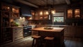 Modern kitchen design with rustic wood accents generated by AI Royalty Free Stock Photo