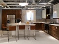 Nice modern kitchen design in store IKEA Royalty Free Stock Photo