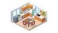 Modern Kitchen and Dining Area Isometric, vector design Generative AI Royalty Free Stock Photo