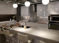 Modern kitchen and dinning room design in IKEA Royalty Free Stock Photo