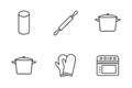 Modern Kitchen Elements Design. Chef Tools and Cooking Icons Royalty Free Stock Photo