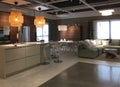 Modern kitchen and family room design at store IKEA