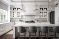 Modern Kitchen Flooded with Natural Sunlight and Clean, Sleek Design