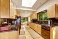 Modern kitchen interior with black granite tops Royalty Free Stock Photo