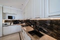 Modern kitchen interior design. Large work surface