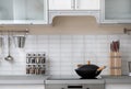 Modern kitchen interior with houseware Royalty Free Stock Photo