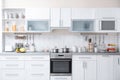 Modern kitchen interior with houseware Royalty Free Stock Photo