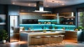 modern kitchen interior, - interior of kitchen Royalty Free Stock Photo
