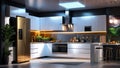 modern kitchen interior, - interior of kitchen Royalty Free Stock Photo