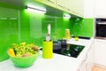 Modern kitchen interior shot with studio light Royalty Free Stock Photo