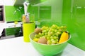 Modern kitchen interior shot with studio light Royalty Free Stock Photo