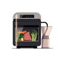 Modern Kitchen Magic: Vector Illustration of Electric Oven with Vegetables