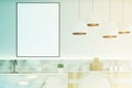 Modern kitchen with poster, close up, toned Royalty Free Stock Photo