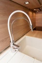 Modern kitchen sink and faucet Royalty Free Stock Photo