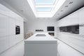 Modern Kitchen with Skylight - Interior Design Perspective Royalty Free Stock Photo