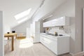 Modern Kitchen with Skylight - Interior Design Perspective Royalty Free Stock Photo