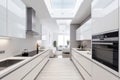 Modern Kitchen with Skylight - Interior Design Perspective Royalty Free Stock Photo