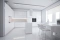 Modern Kitchen with Skylight - Interior Design Perspective Royalty Free Stock Photo