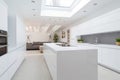 Modern Kitchen with Skylight - Interior Design Perspective Royalty Free Stock Photo