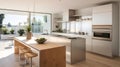 Modern Kitchen Sophistication: A modern kitchen blending sleek design and natural elements
