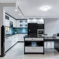 Luxury kitchen space with island Royalty Free Stock Photo