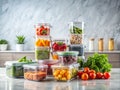 Modern Kitchen Storage Solutions: Maximize Space and Style with Clear Glass and Plastic Containers for Royalty Free Stock Photo