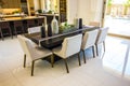 Modern Kitchen Table & Chairs Off Kitchen Area Royalty Free Stock Photo