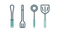 Modern kitchen utensils set cooking and baking tools, vector design Generative AI Royalty Free Stock Photo