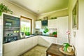 Modern kitchen wide angle HDR image Royalty Free Stock Photo