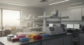 Modern Scientific Laboratory Research Center: Advanced Equipment and Clean Workspace for Experiments and Analysis Royalty Free Stock Photo