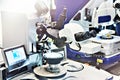 Laboratory stereo microscope Royalty Free Stock Photo