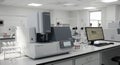 Modern Laboratory Equipment: A High-Resolution Image of a MEDORGER Elemental Analyzer in a Clean, Well-Equipped Laboratory Setting Royalty Free Stock Photo