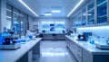 Modern Laboratory Interior with Scientific Equipment and Technology Royalty Free Stock Photo