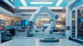 In a modern laboratory, a robotic arm is used for precise data analysis during a research experiment Royalty Free Stock Photo