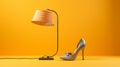 Modern Lamp And Designer Footwear: 3d Rendered Image