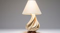 Luminous Glaze Lamp With Wave Design - Photorealistic Still Life