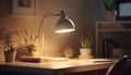 Modern lamp illuminates elegant home interior design generated by AI Royalty Free Stock Photo