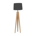Modern lamp in Scandinavian style on wooden legs, for cozy apartment