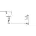 modern lamp and standing candle lamp continuous line Lamp vector. Outline set of lamp icons for web design isolated on white Royalty Free Stock Photo