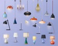 Modern lamps, home illumination chandeliers