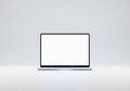 Modern laptop with blank screen on a clean white background Royalty Free Stock Photo