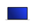 Modern laptop with blue screen isolated on a white background Royalty Free Stock Photo